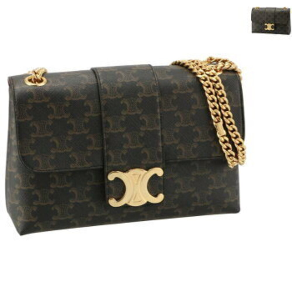 Celine Shoulder Bag Victoire Triomphe Canvas Chain